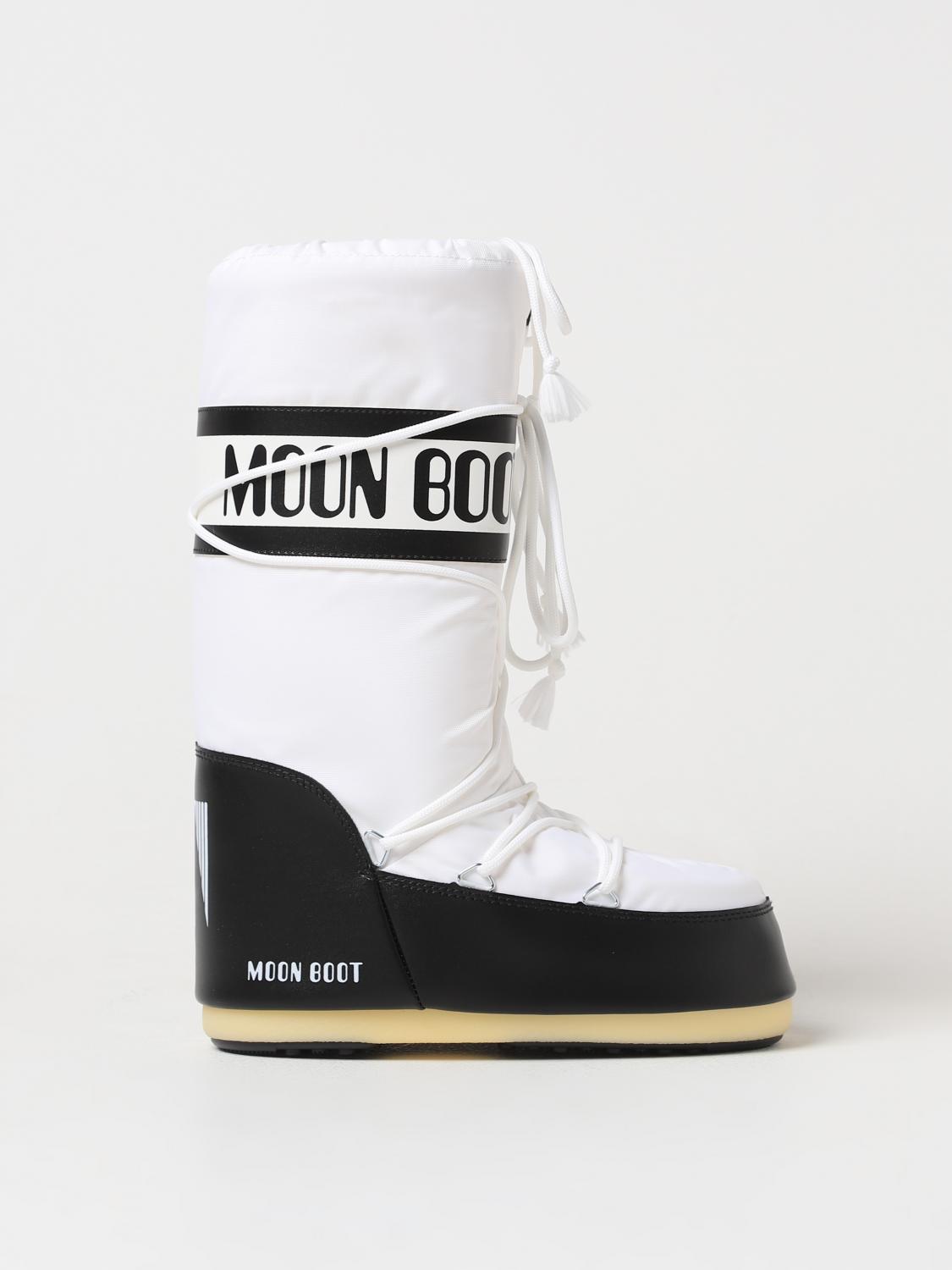 Moon Boot Icon Shell And Faux Leather Snow Boots In Weiss 2