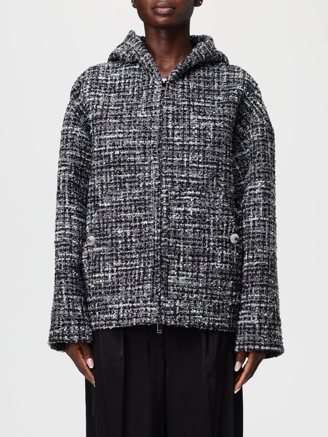 Valentino Coat Woman Color Black In Black