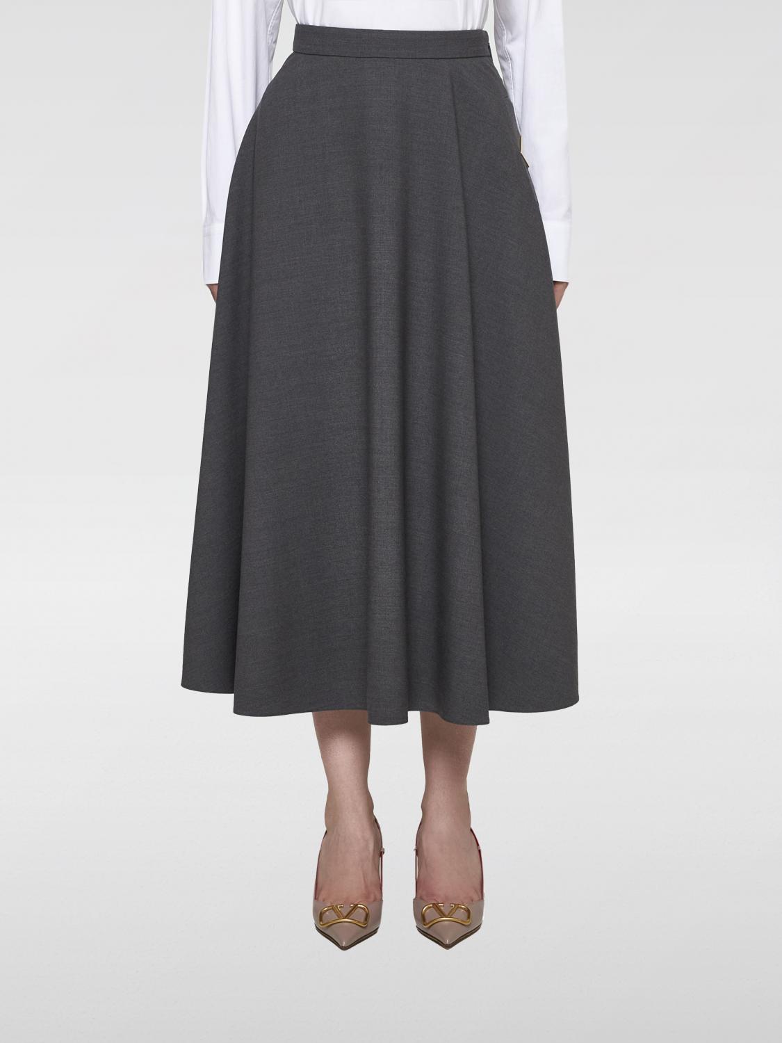 Shop Valentino Skirt  Woman Color Grey In Grau