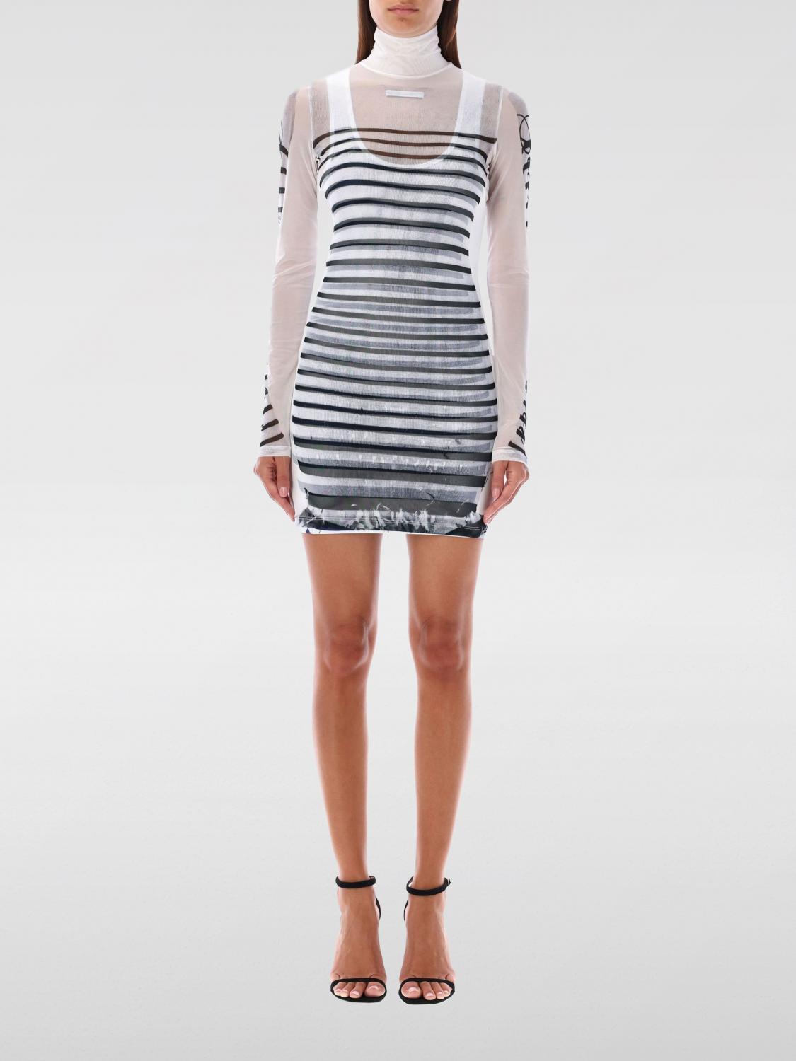 Shop Jean Paul Gaultier Dress  Woman Color White In Weiss