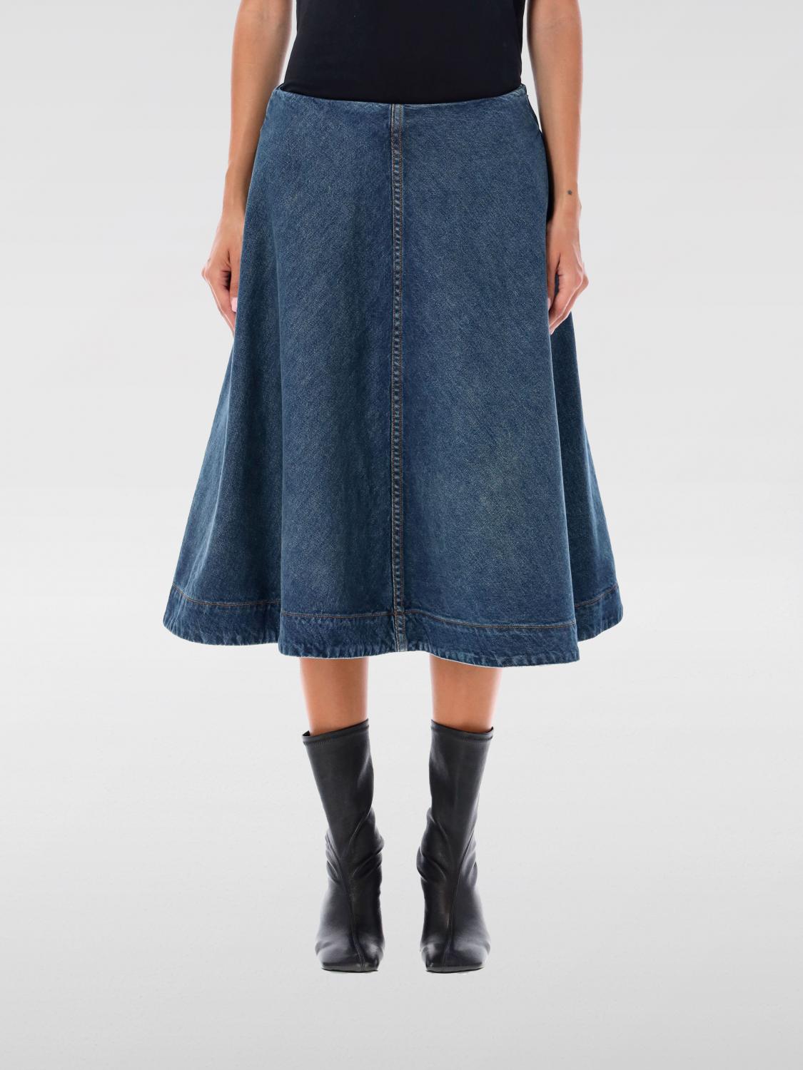 Shop Khaite Skirt  Woman Color Blue