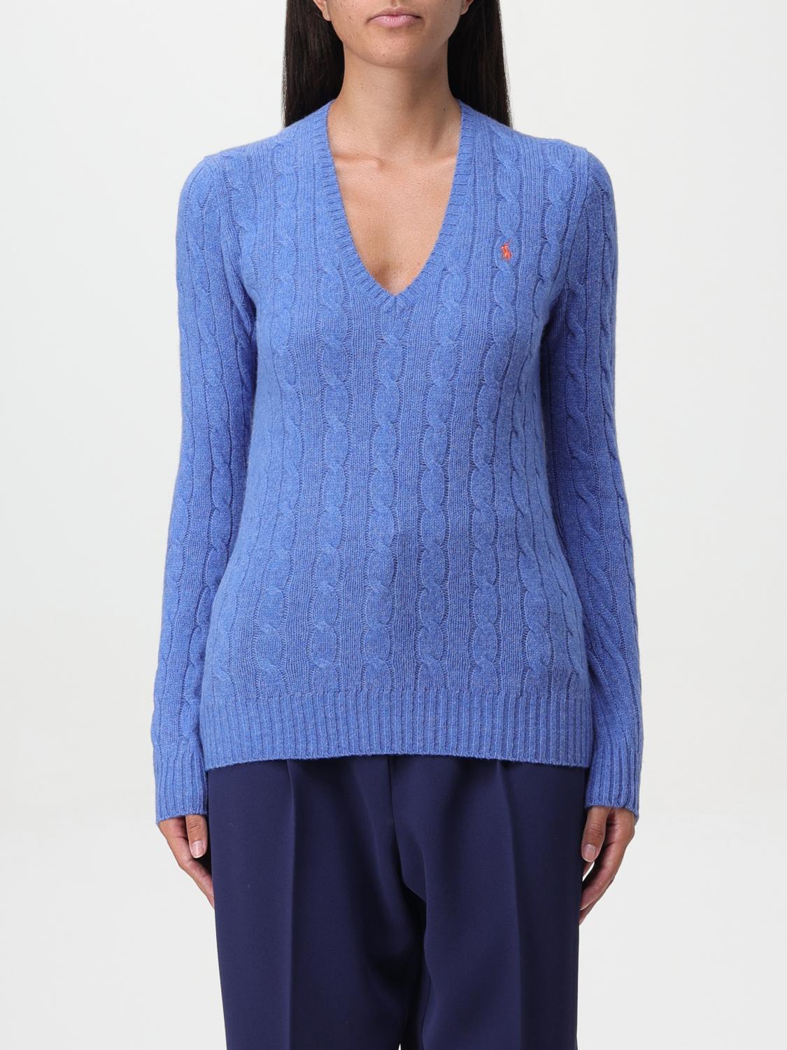 Shop Polo Ralph Lauren Sweater  Woman Color Blue In Blau