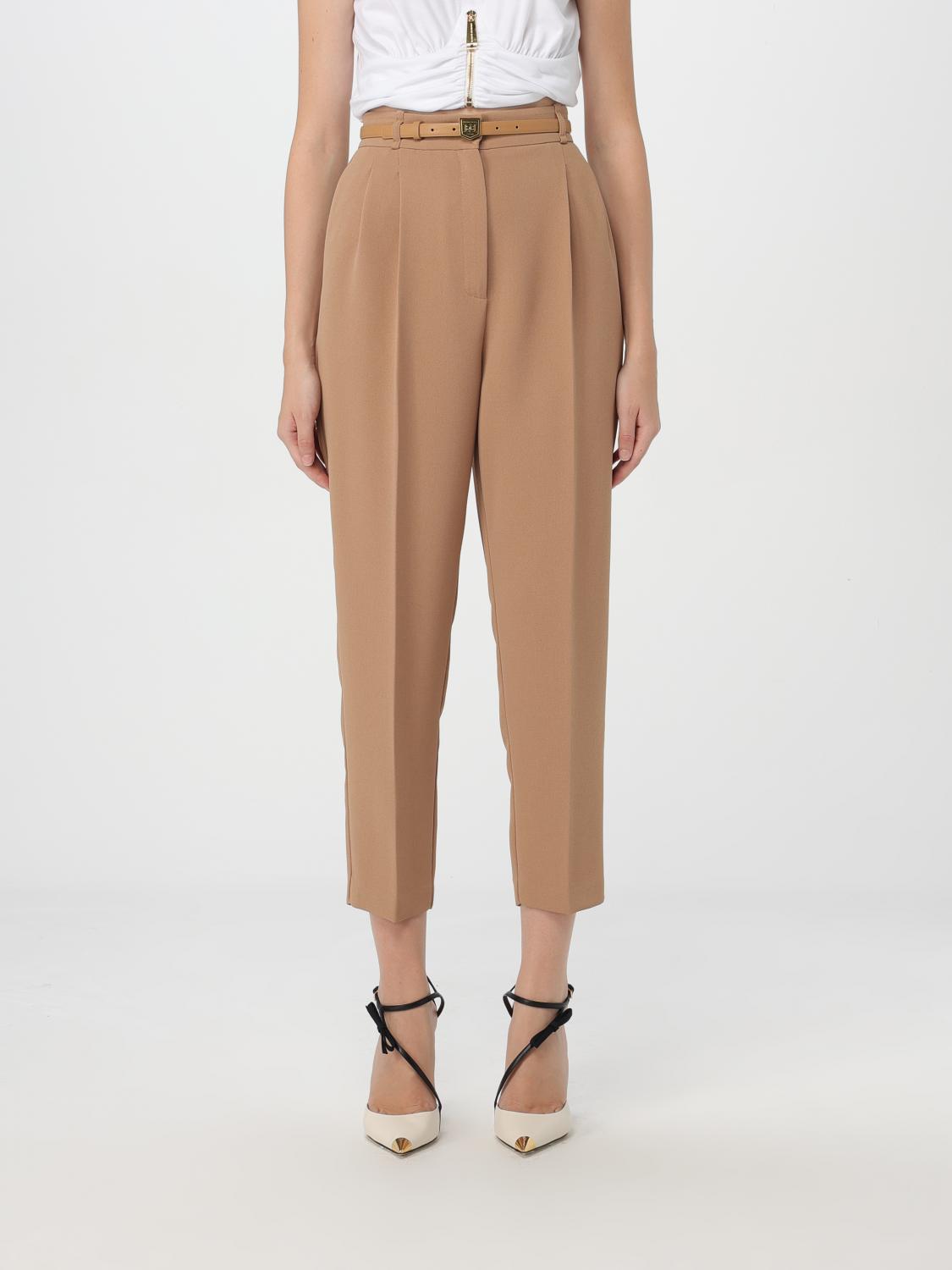 Shop Elisabetta Franchi Pants  Woman Color Camel