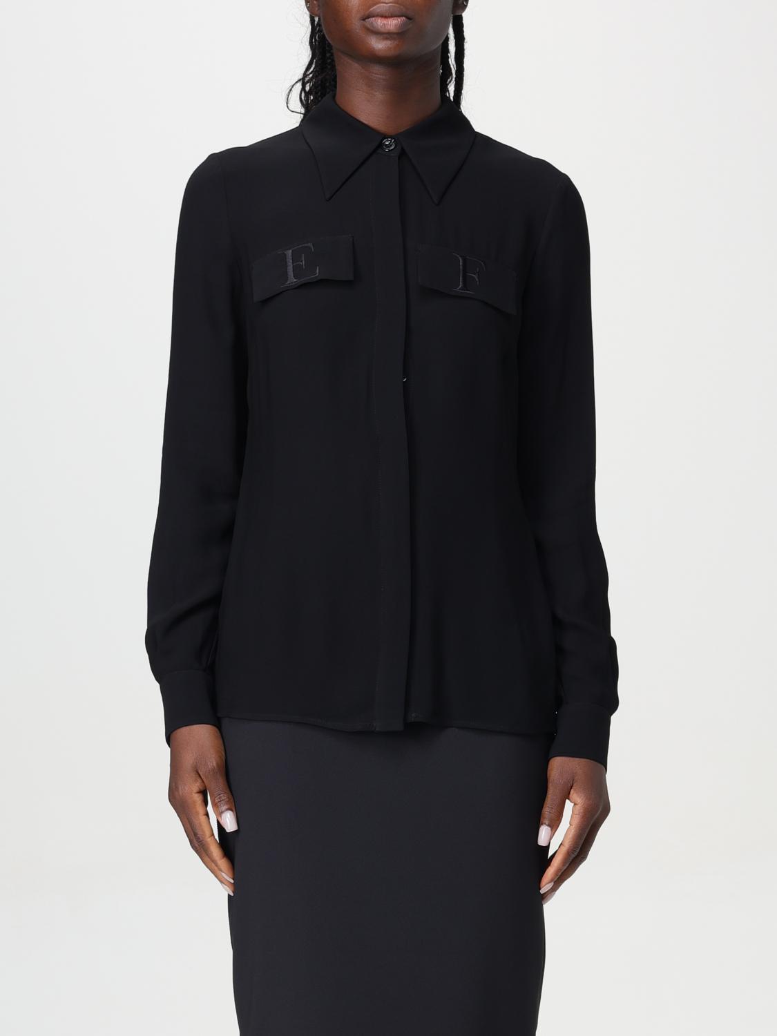 Elisabetta Franchi Hemdbluse  Damen Farbe Schwarz In Schwarz