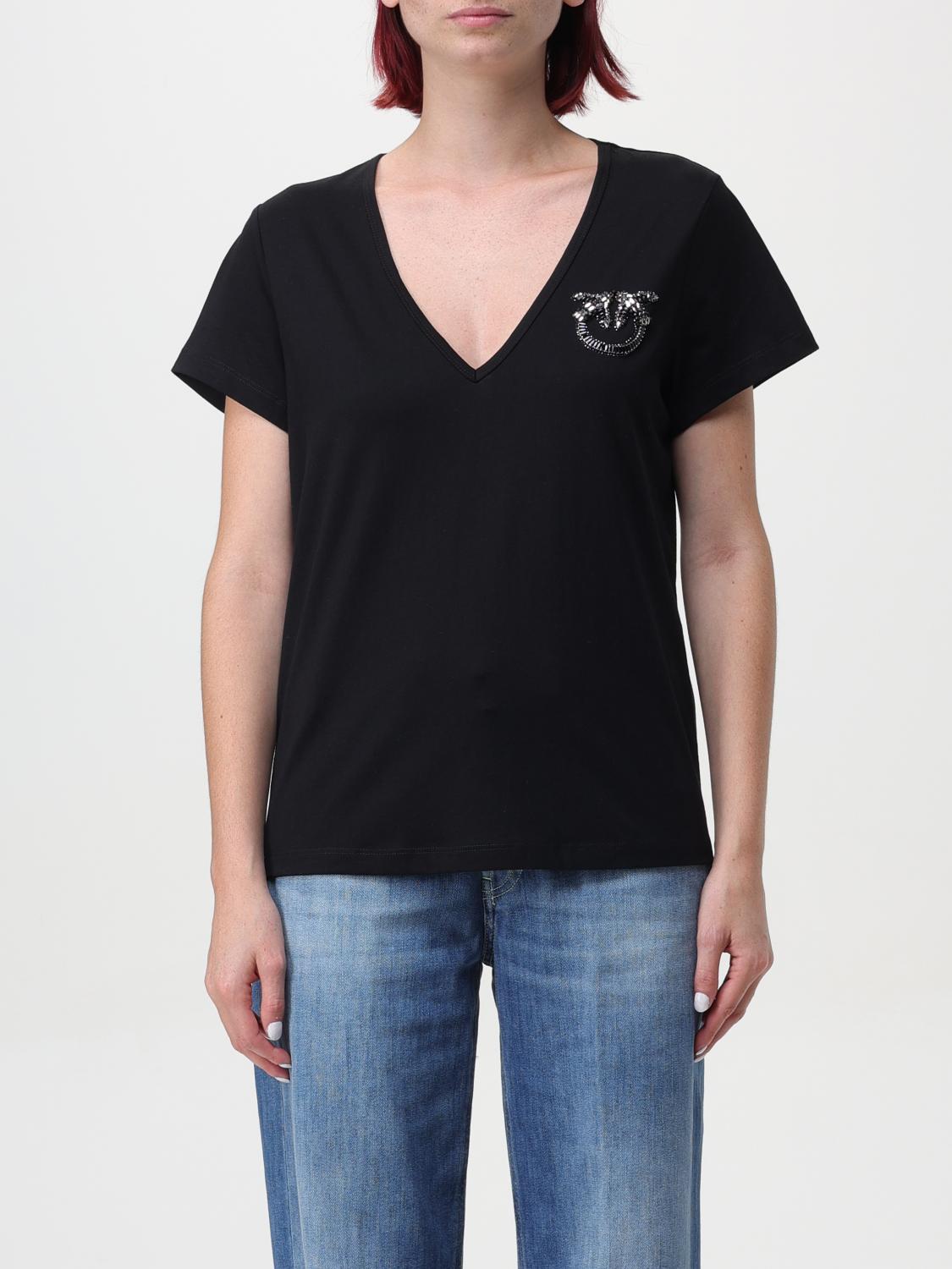 Shop Pinko T-shirt  Woman Color Black In Schwarz