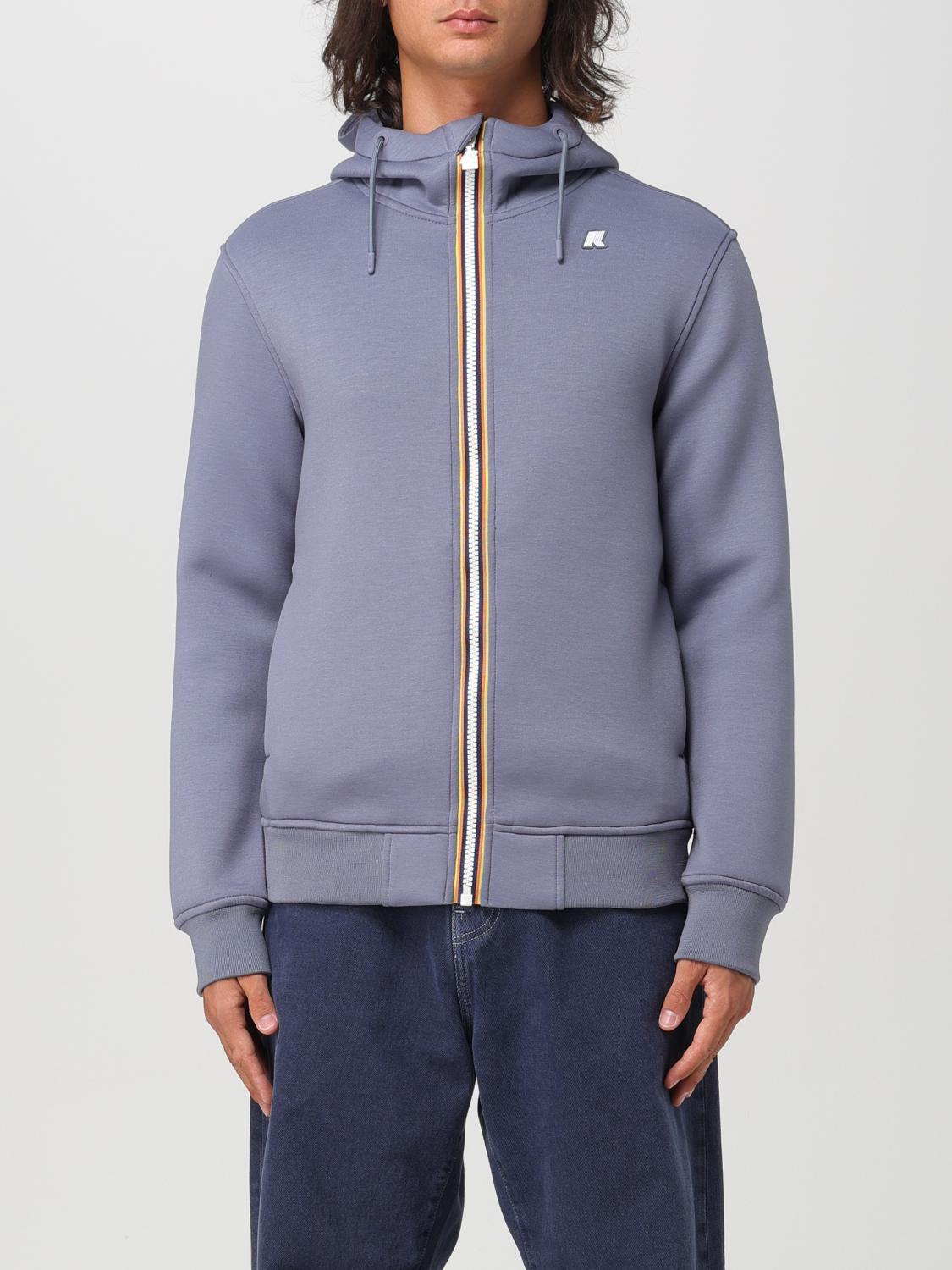 Shop K-way Sweatshirt  Men Color Grey In Grau