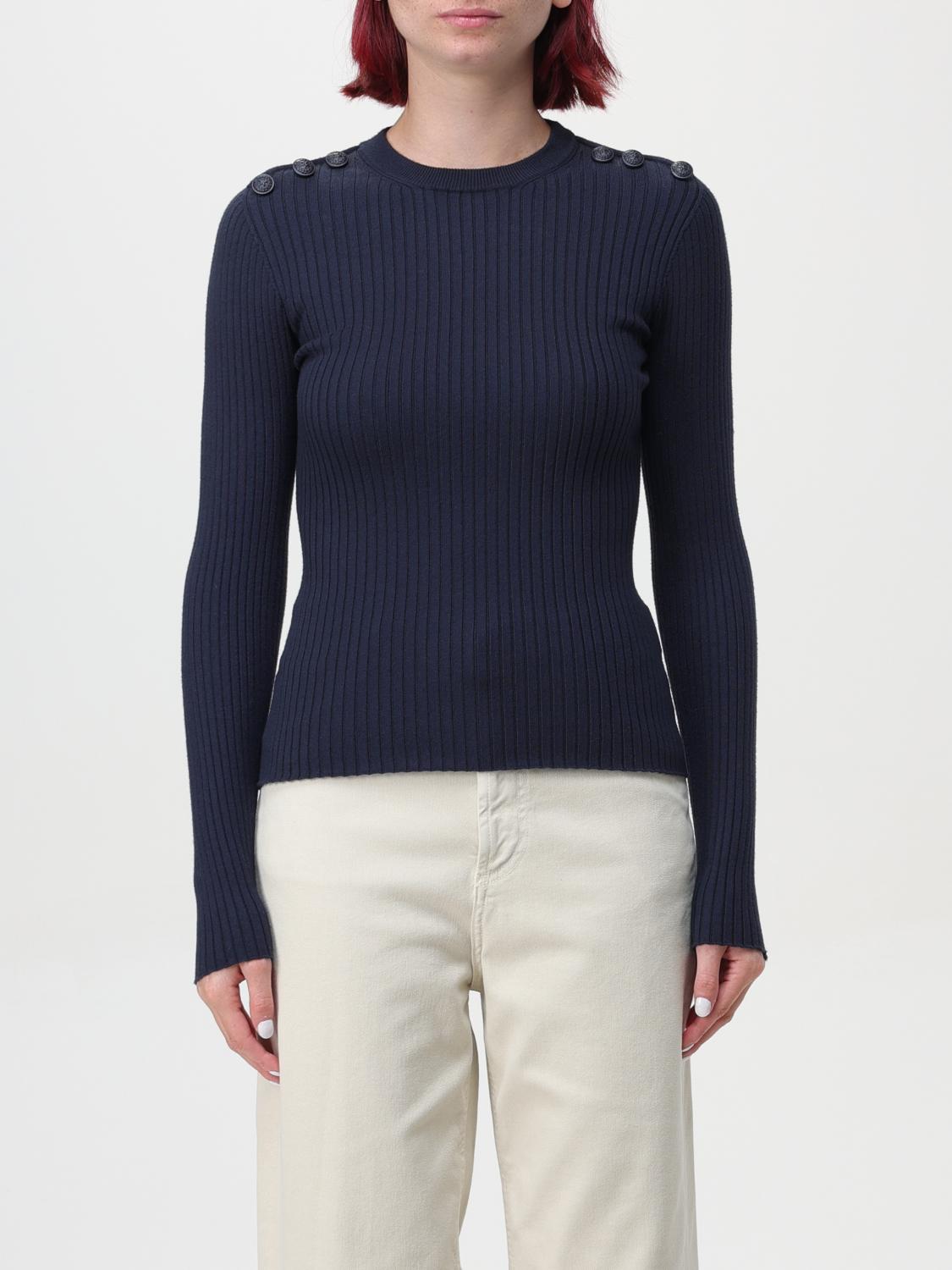 Dondup Viscose Sweater With Buttons In Blau