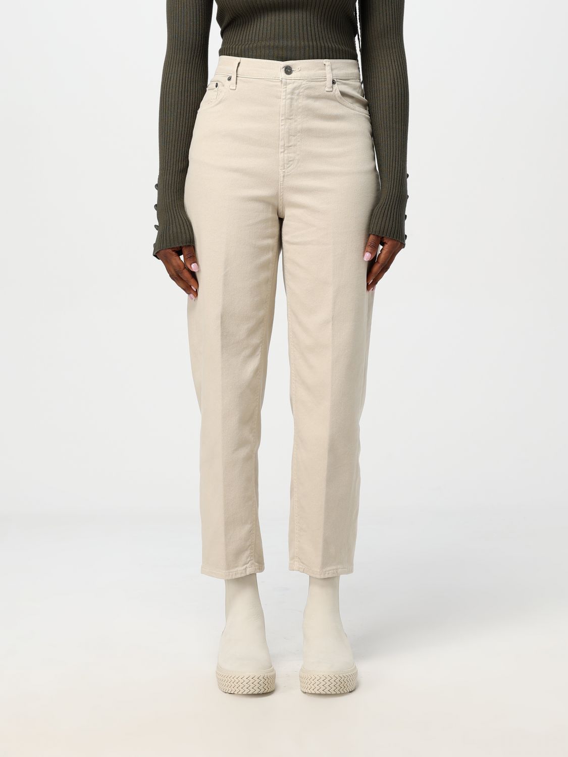 Shop Dondup Pants  Woman Color Grey In Grau