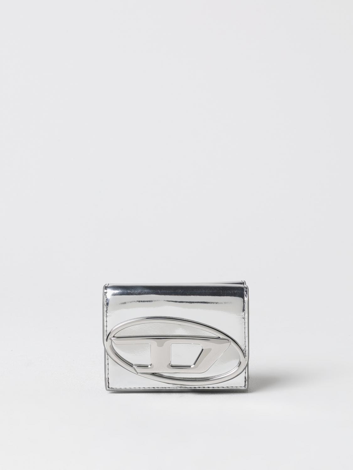 Diesel 1dr Mirrored-finish Wallet In Brown