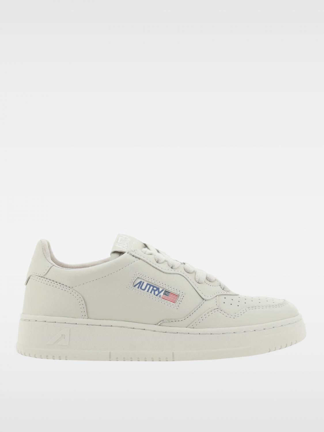 Autry White Leather Medalist Sneakers In Beige