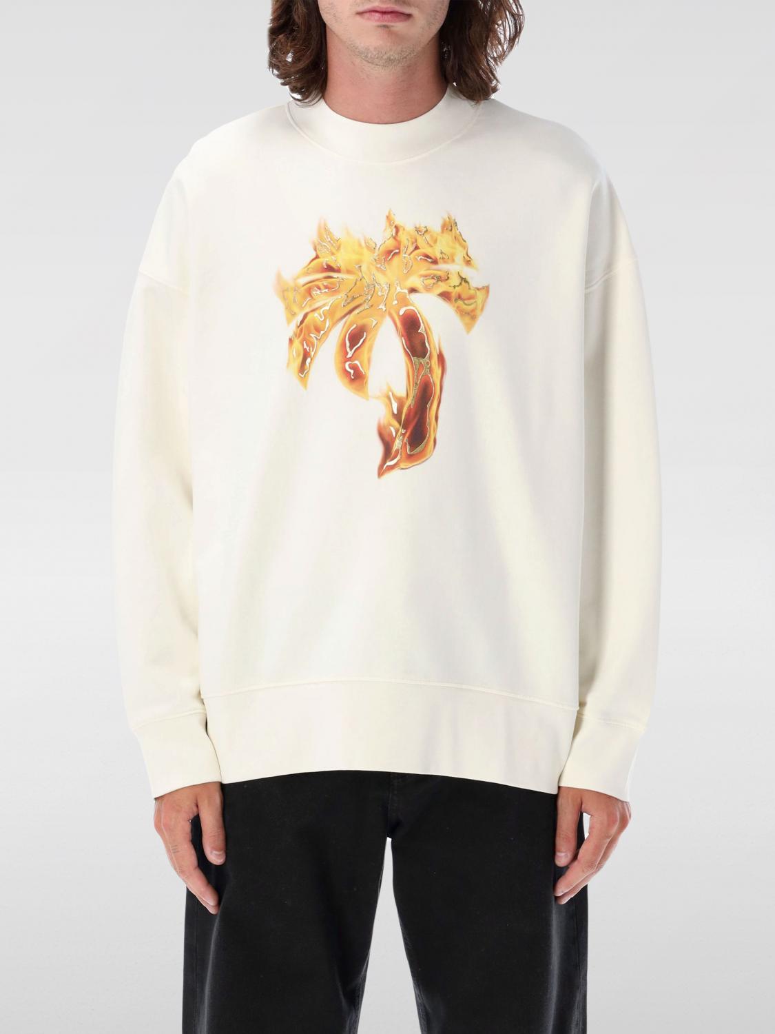 Shop Palm Angels Sweatshirt Men Color White In Weiss