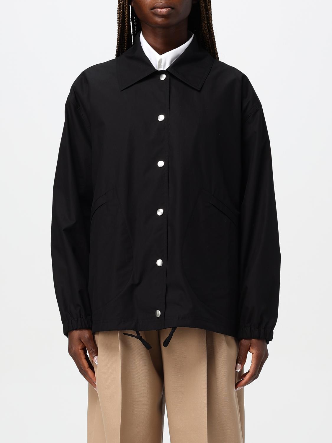 Jil Sander Women Black Cotton Windbreaker In Schwarz