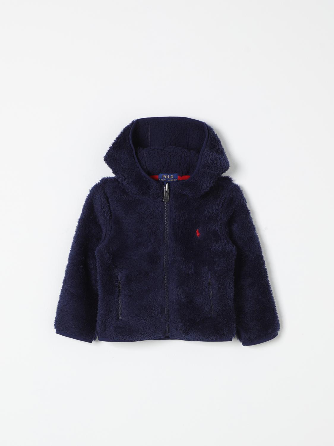 Shop Polo Ralph Lauren Coat  Kids Color Blue In Blau