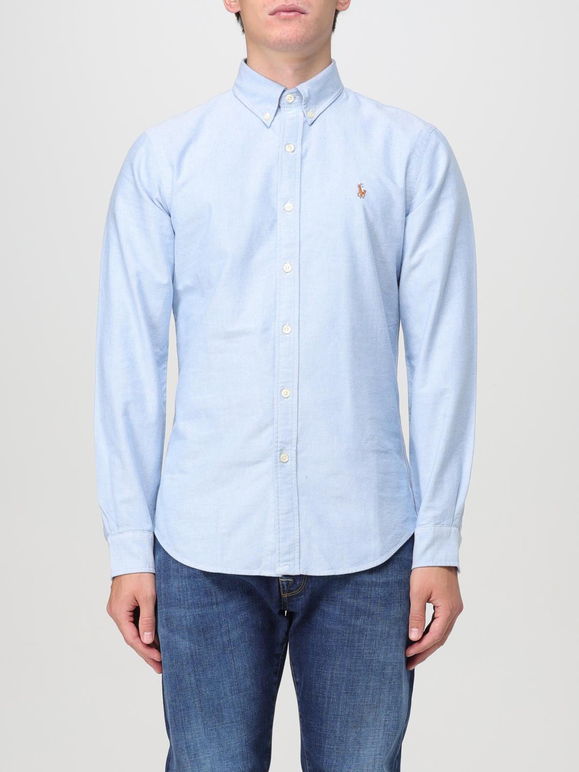 Shop Polo Ralph Lauren Shirt  Men Color Blue In Blau