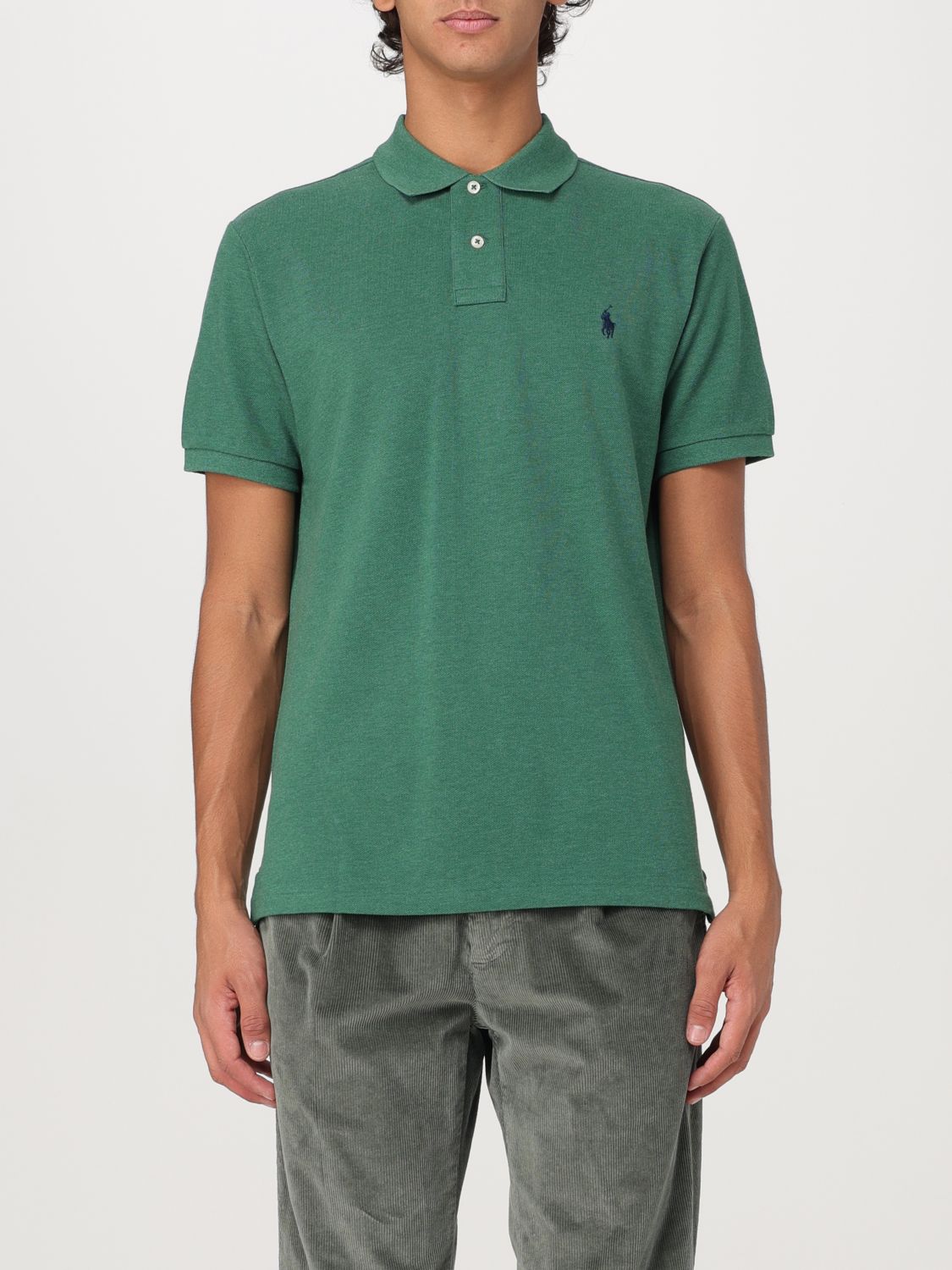 Shop Polo Ralph Lauren Polo Shirt  Men Color Green In Grün