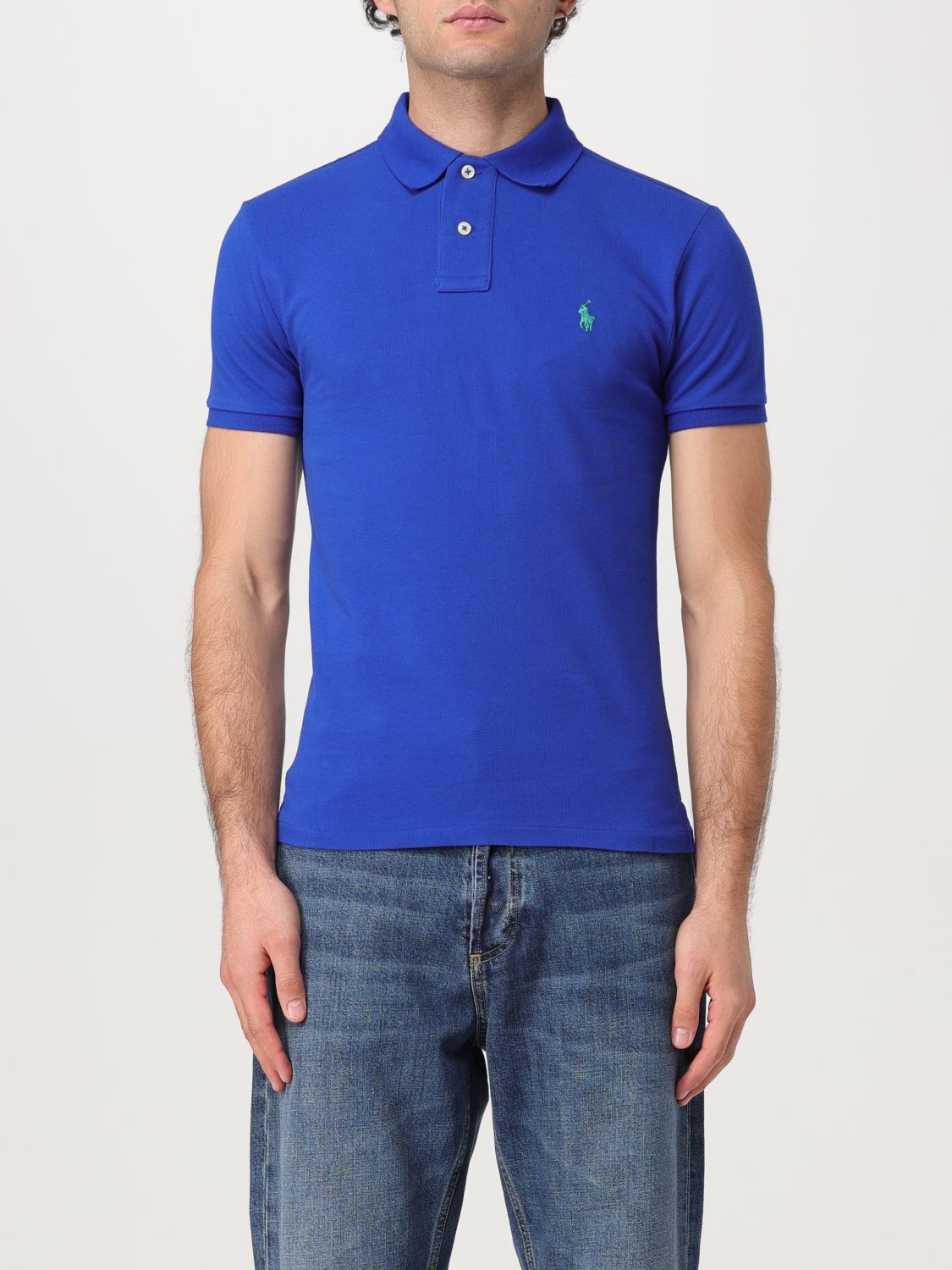 Shop Polo Ralph Lauren Polo Shirt  Men Color Blue 1 In Blau 1