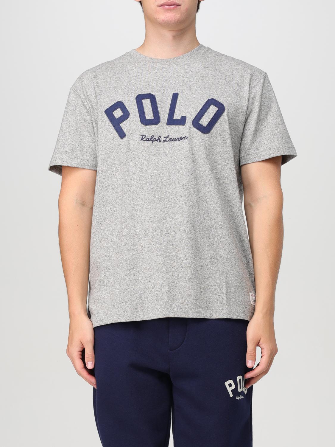 Shop Polo Ralph Lauren T-shirt  Men Color Grey In Grau