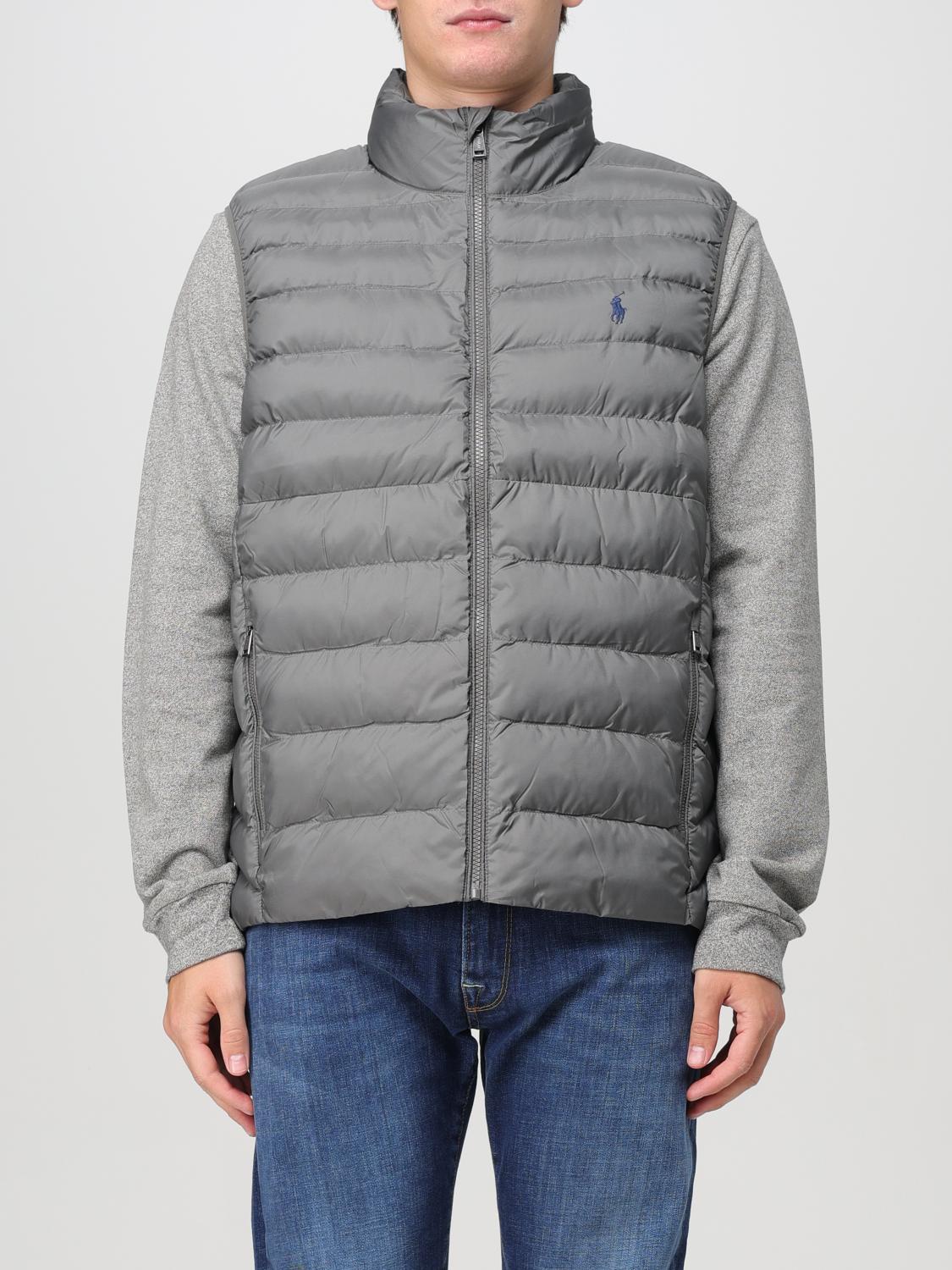 Shop Polo Ralph Lauren Jacket  Men Color Grey In Grau