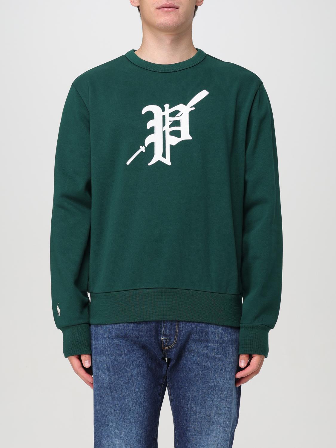 Shop Polo Ralph Lauren Sweatshirt  Men Color Green In Grün