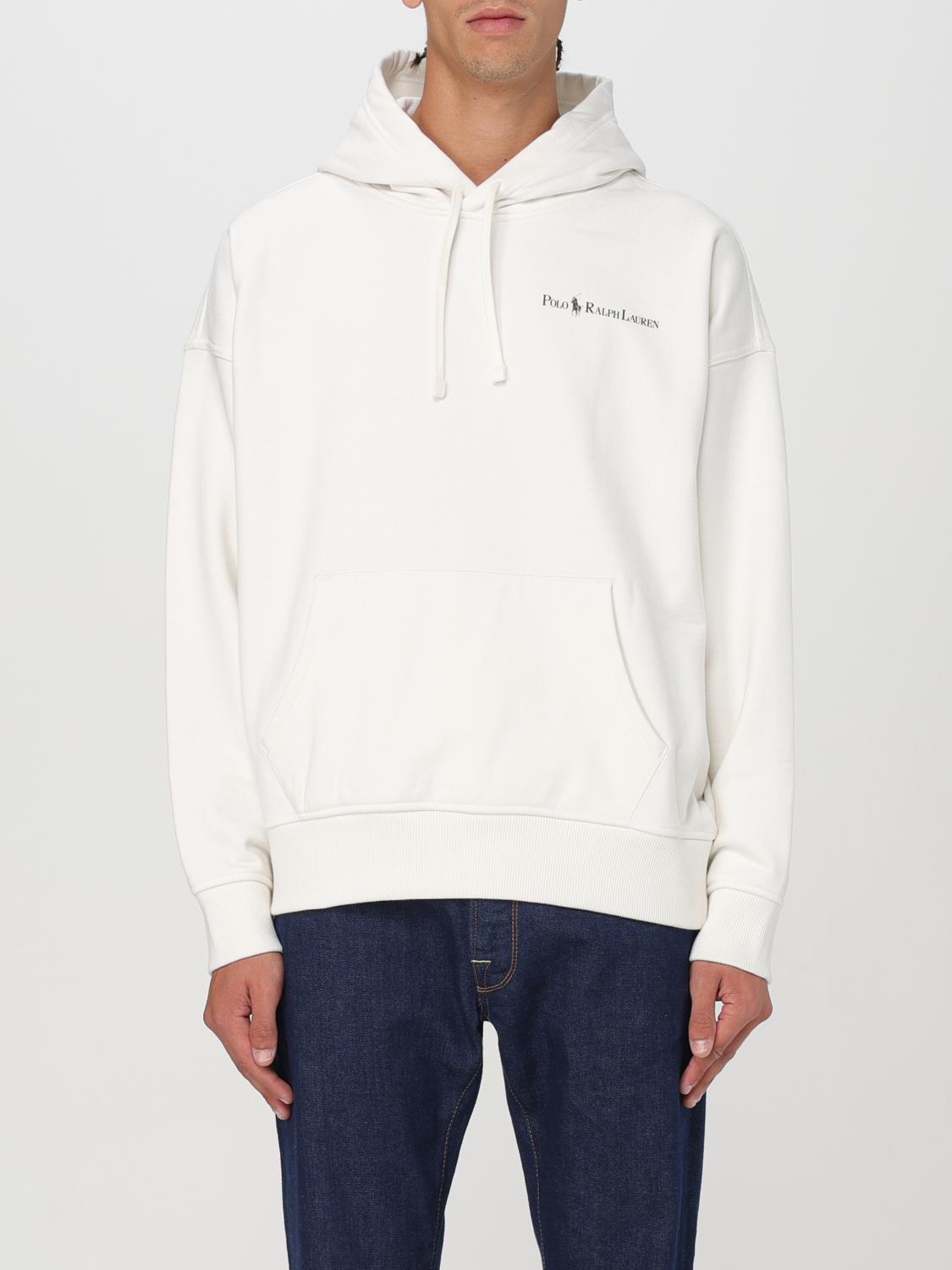 Shop Polo Ralph Lauren Sweatshirt  Men Color White In Weiss