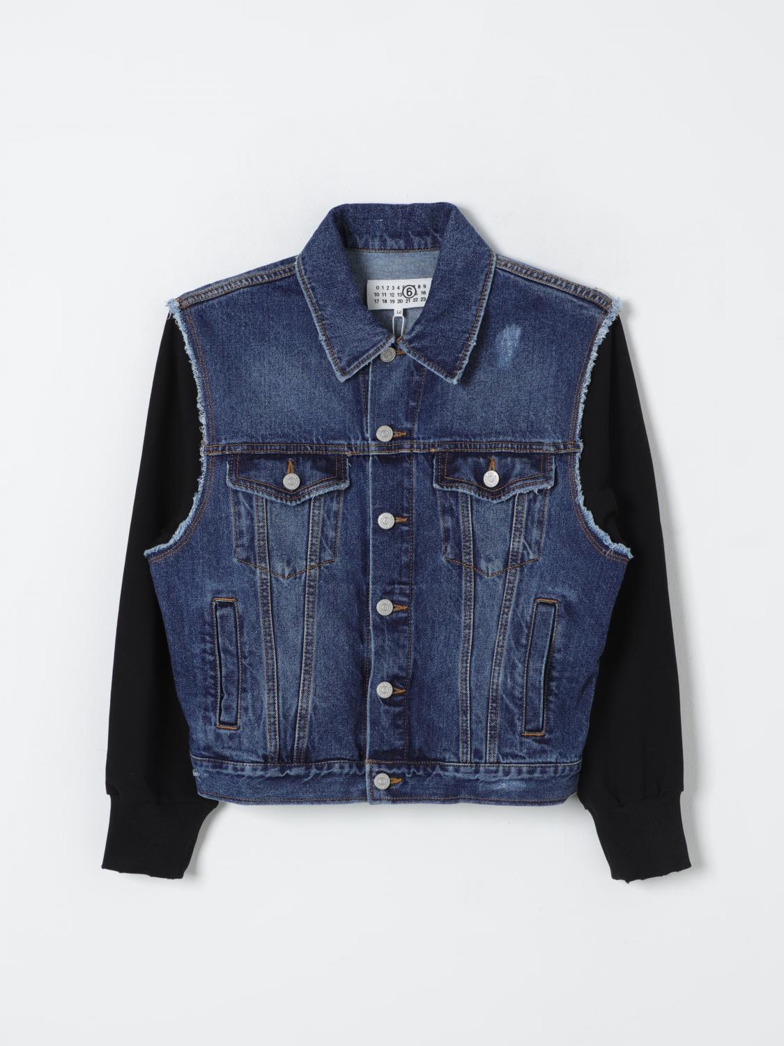 Shop Mm6 Maison Margiela Jacket  Kids Color Blue In Blau