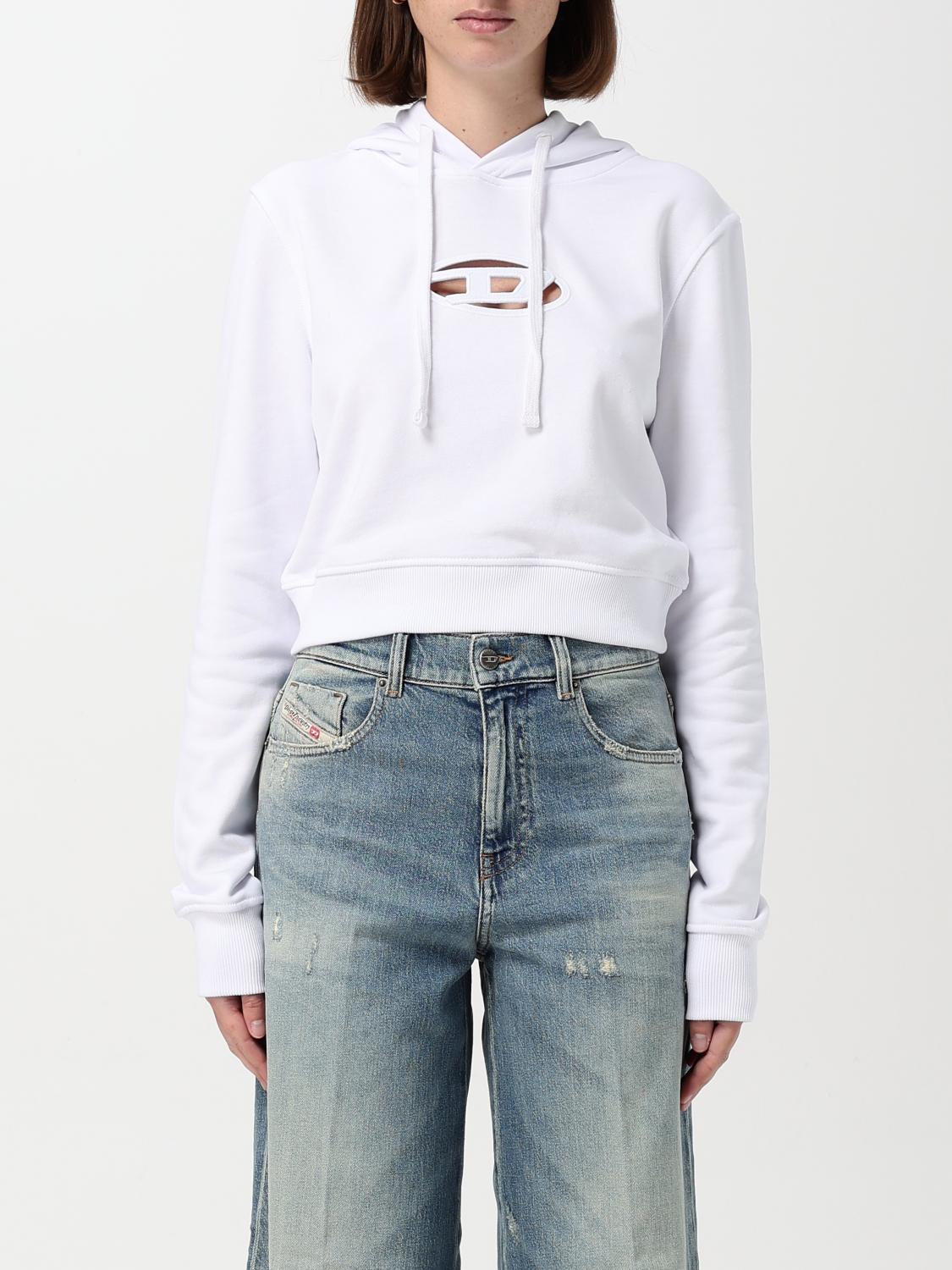 Shop Diesel Sweatshirt  Woman Color White In Weiss