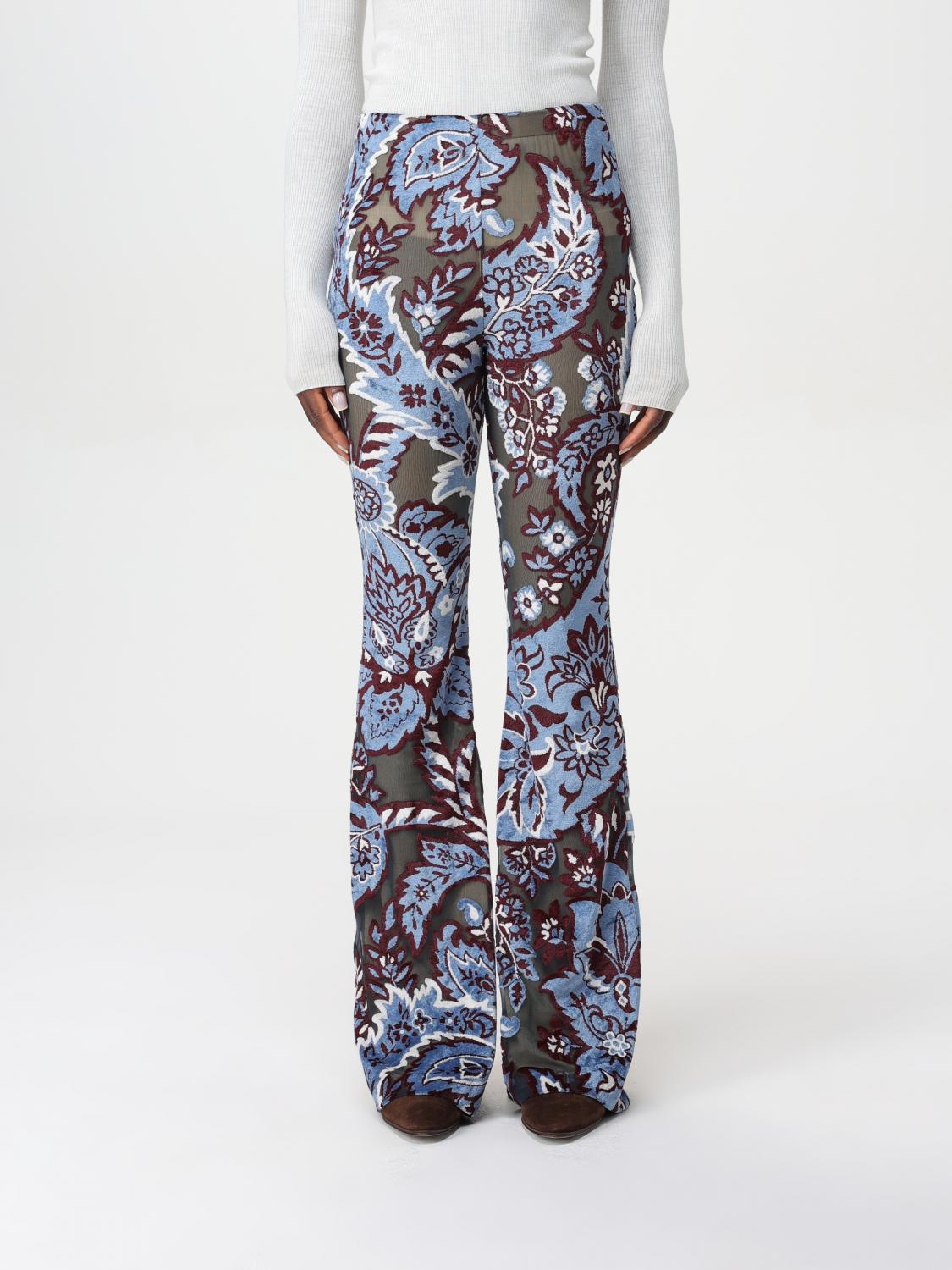 Shop Etro Pants  Woman Color Blue In Blau