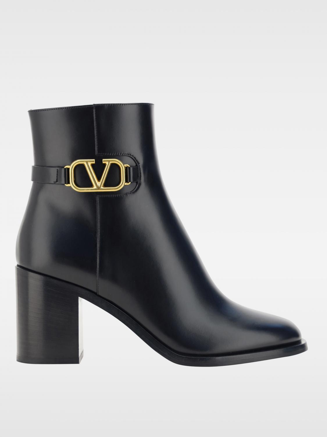 Shop Valentino Flat Ankle Boots  Garavani Woman Color Black In Schwarz