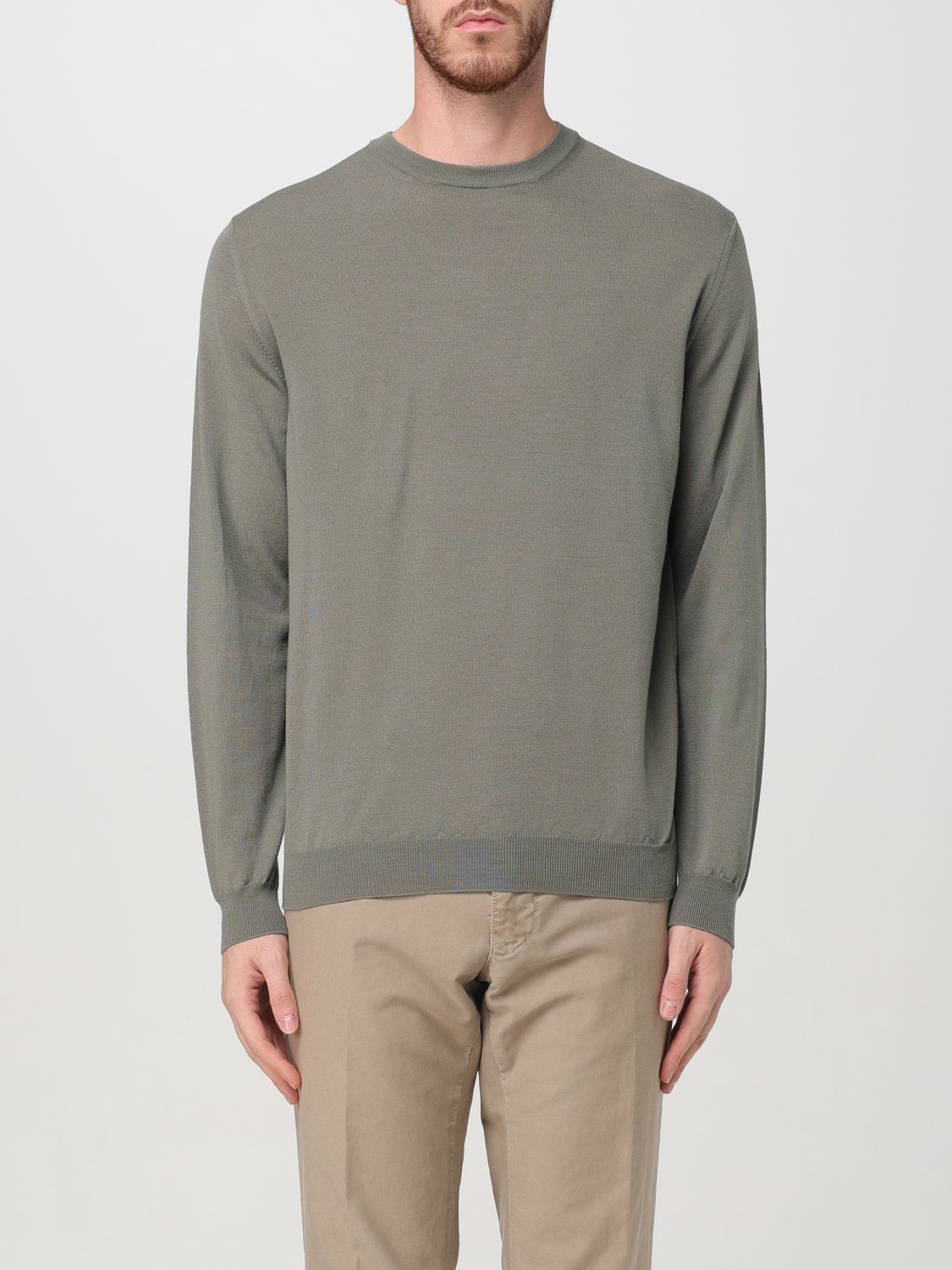 Shop Zanone Sweater  Men Color Olive