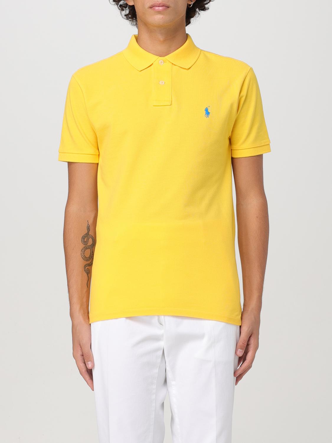 Shop Polo Ralph Lauren Polo Shirt  Men Color Yellow In Gelb