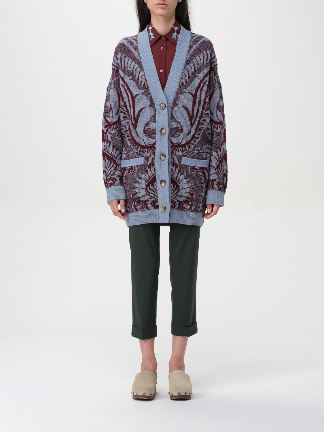 Shop Etro Cardigan  Woman Color Burgundy In Burgunderrot