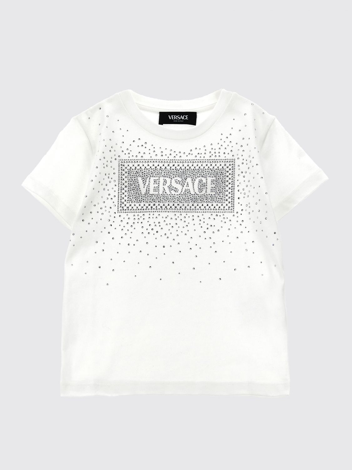 Shop Versace T-shirt  Kids Color White In Weiss