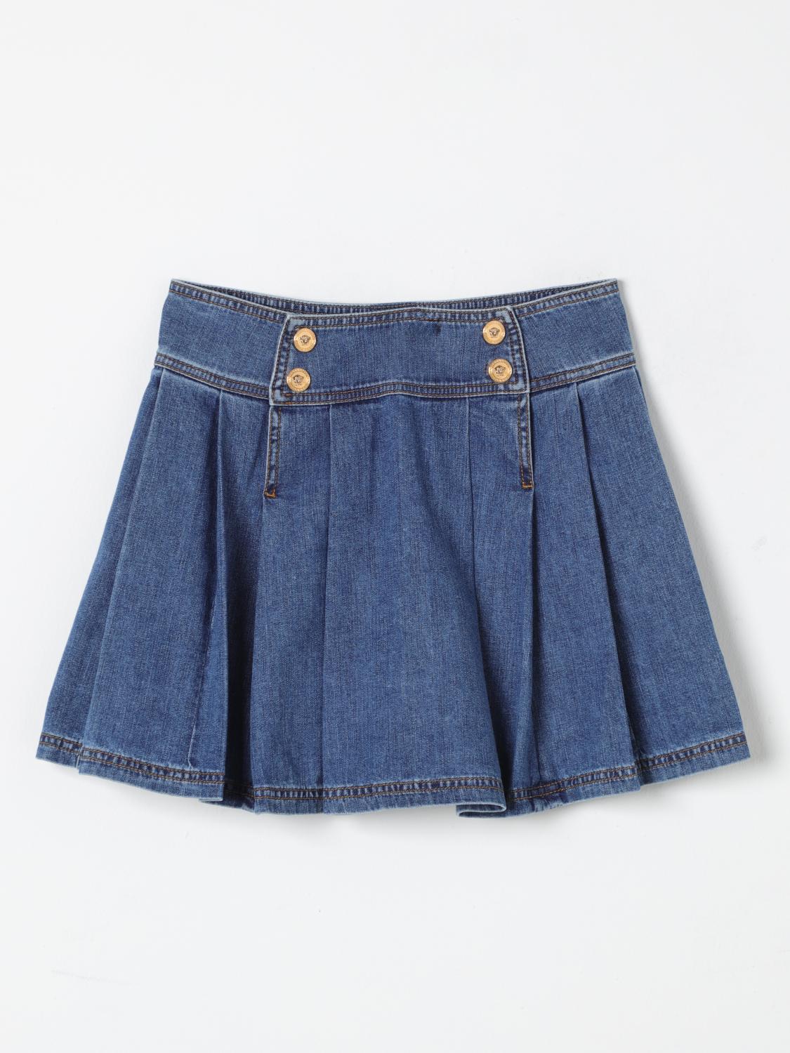 Shop Versace Skirt  Kids Color Blue In Blau