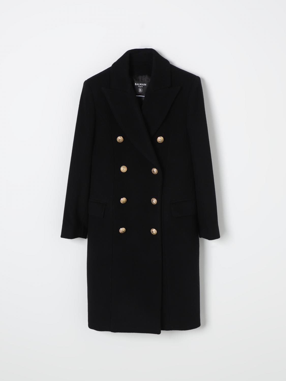 Shop Balmain Coat  Kids Color Black In Schwarz