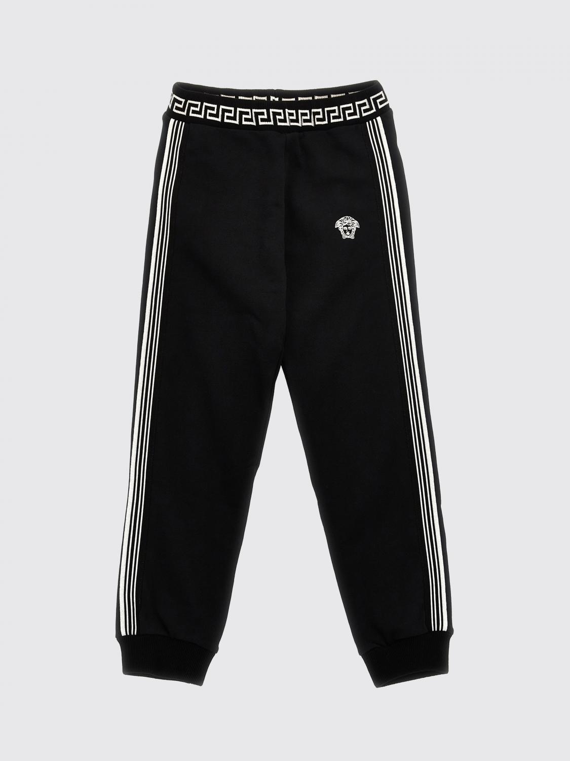 Shop Versace Pants  Kids Color White In Weiss