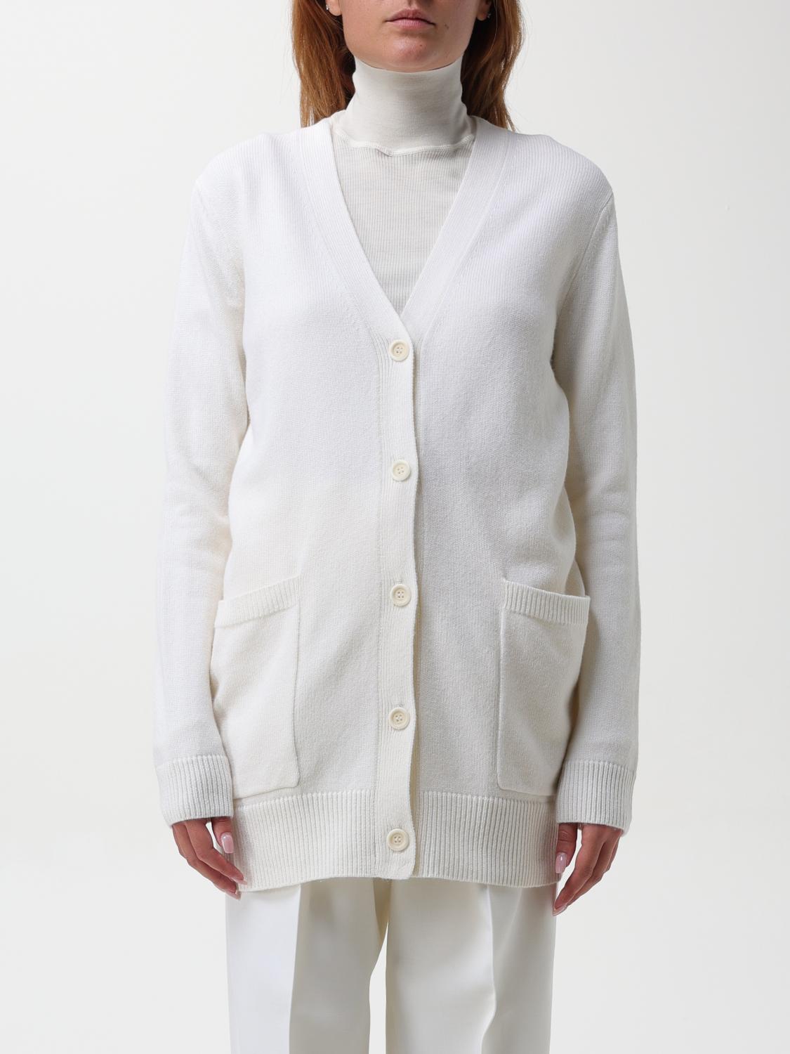 Shop Max Mara Cardigan  Woman Color White In Weiss