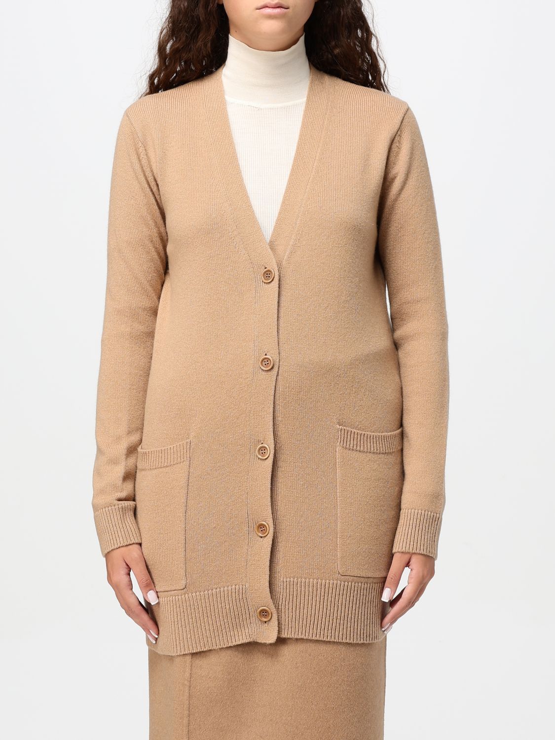 Shop Max Mara Cardigan  Woman Color Camel