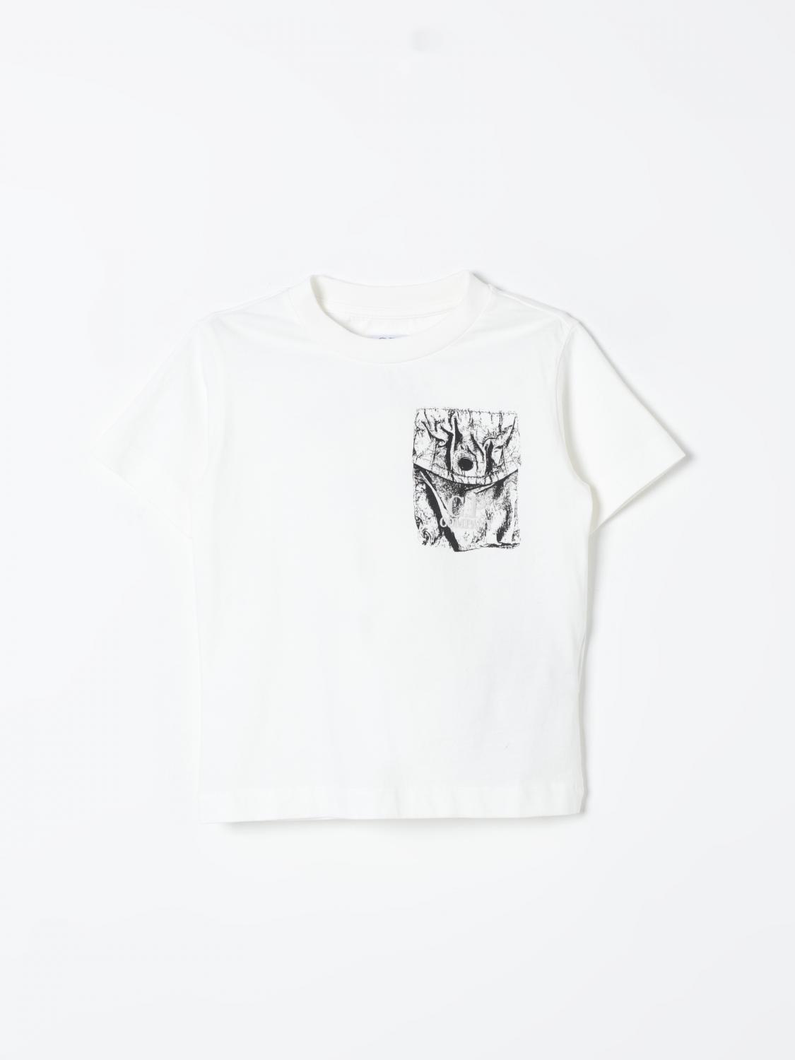 Shop C.p. Company T-shirt  Kids Color White In Weiss