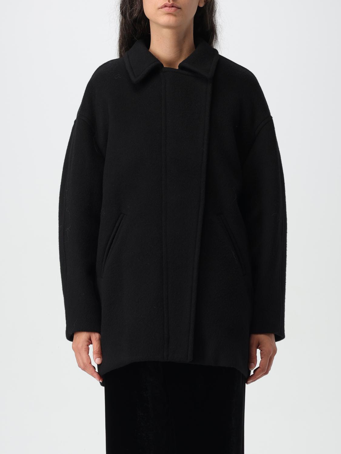 Shop Isabel Marant Coat  Woman Color Black In Schwarz