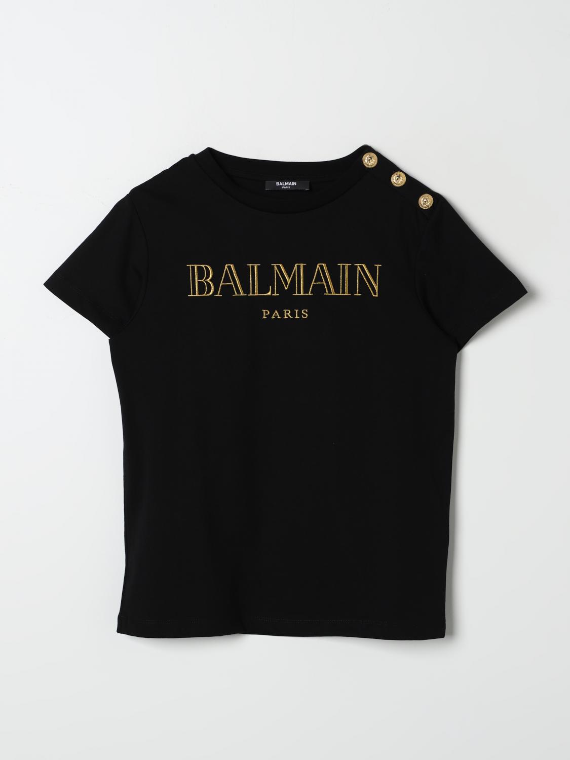 Shop Balmain T-shirt  Kids Color Black