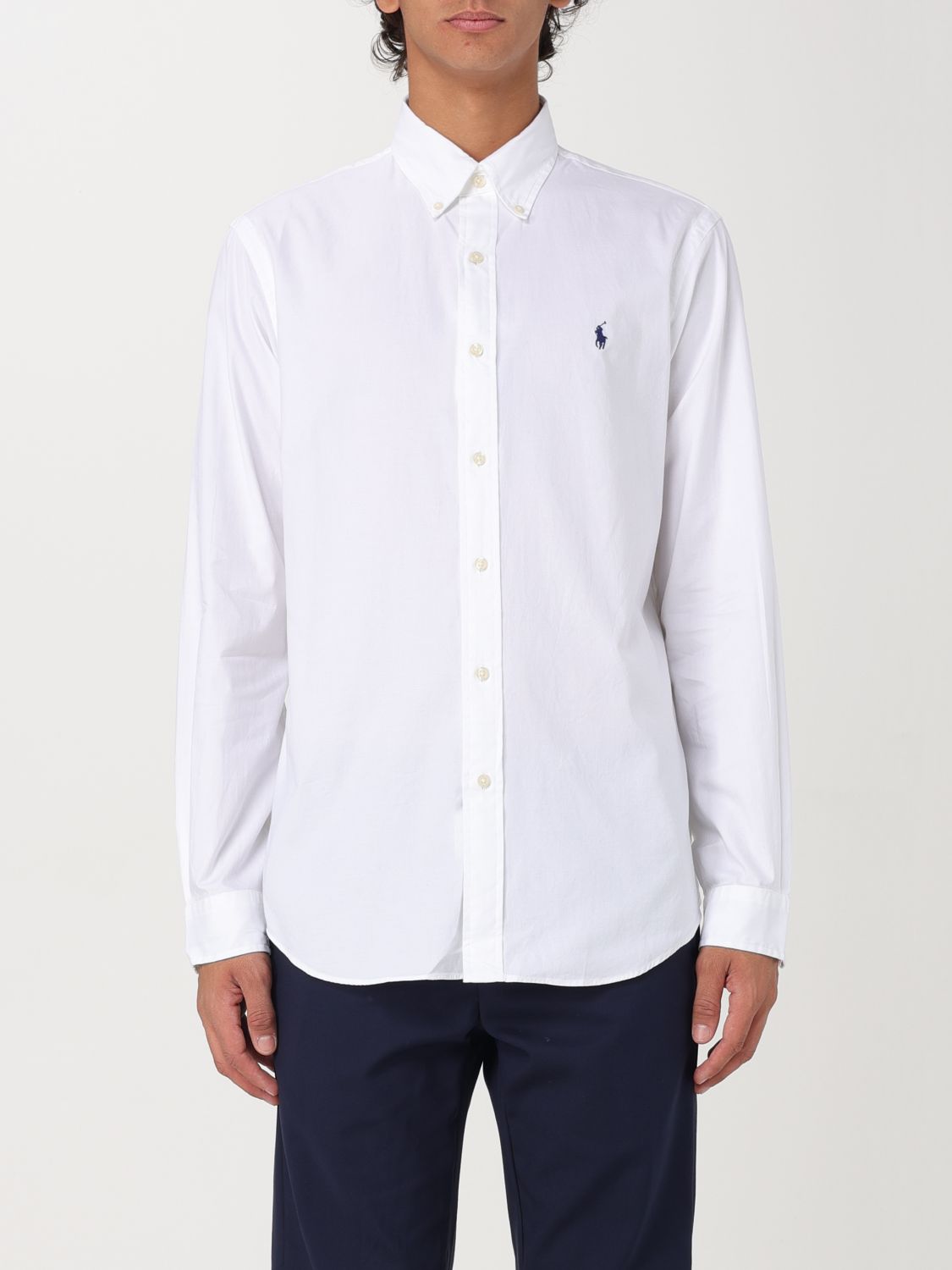 Shop Polo Ralph Lauren Shirt  Men Color White In Weiss