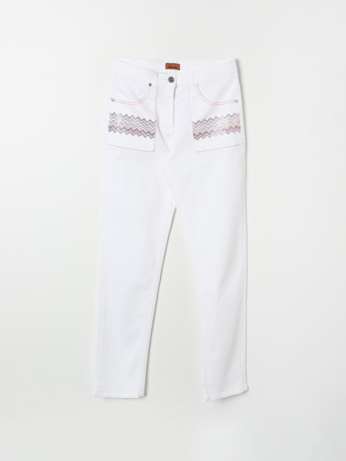 Missoni Belt-loop Casual Pants In White