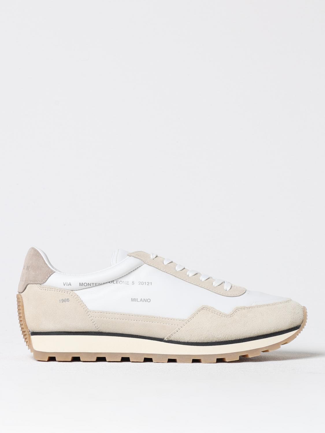 Hogan Leather Sneakers With Round Toe And Ridged Rubber Sole In Neutral