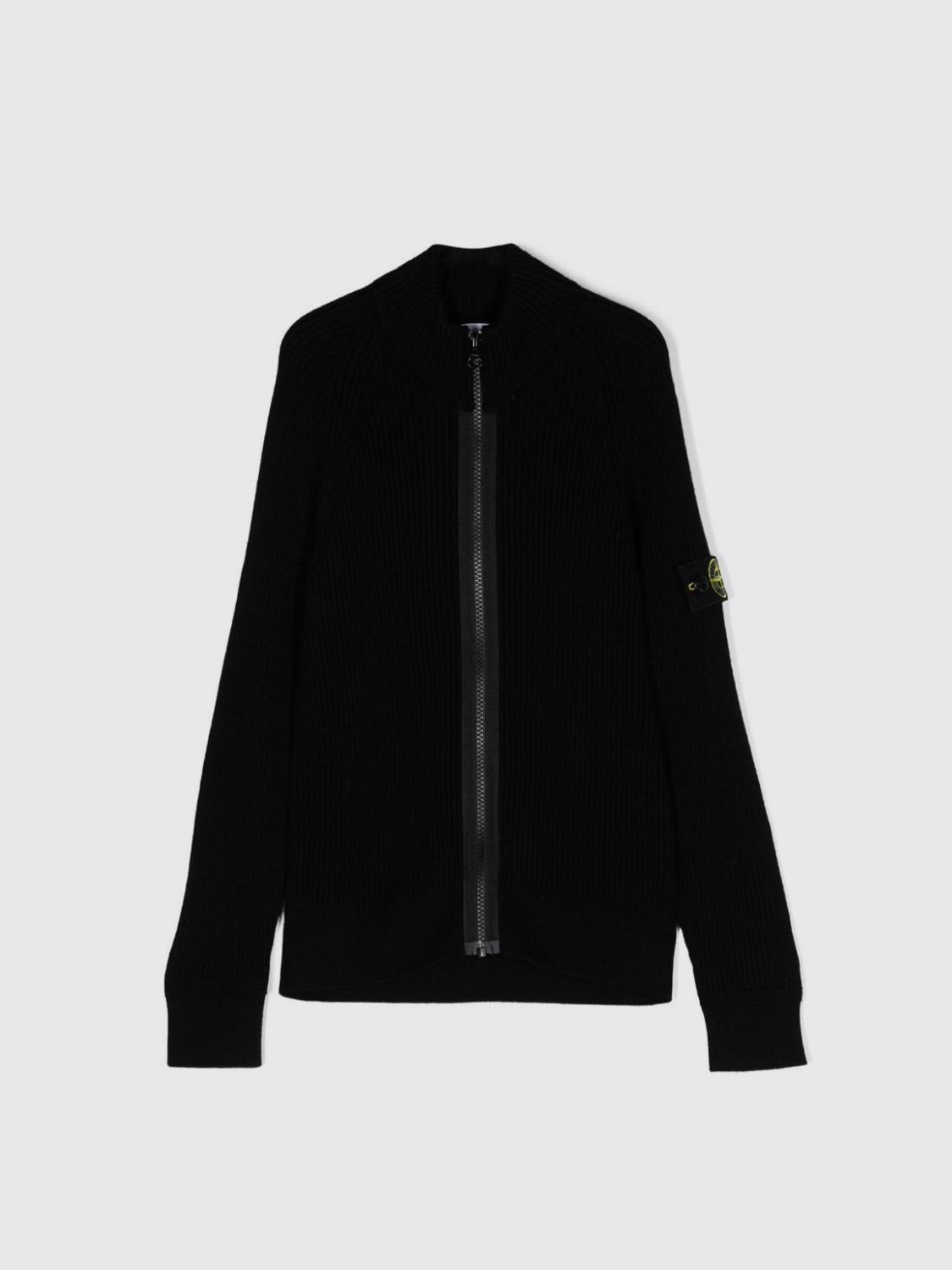 Stone Island Cardigan Mit Kompass-patch In Schwarz