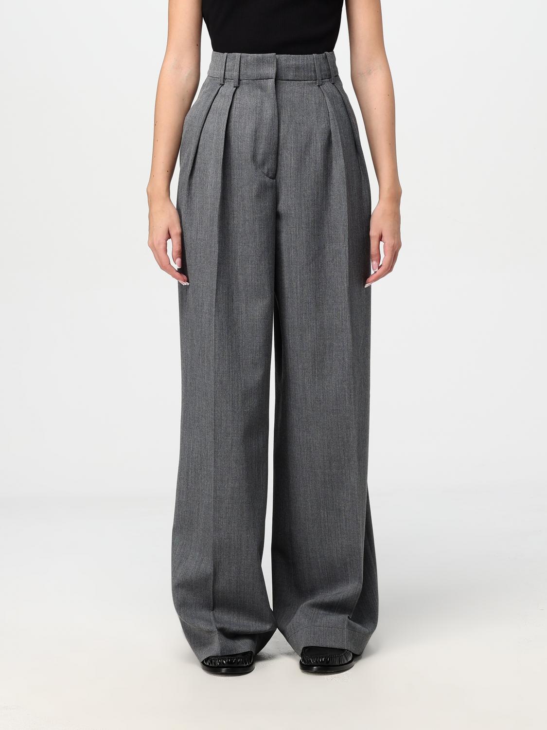 Shop Rohe Pants  Woman Color Grey In Grau