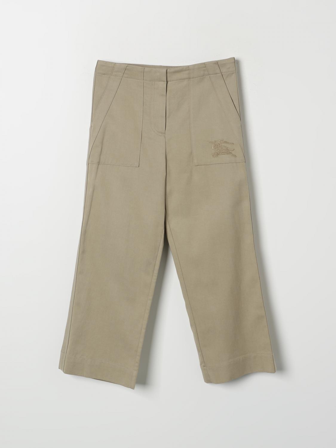 Shop Burberry Pants  Kids Color Green In Grün