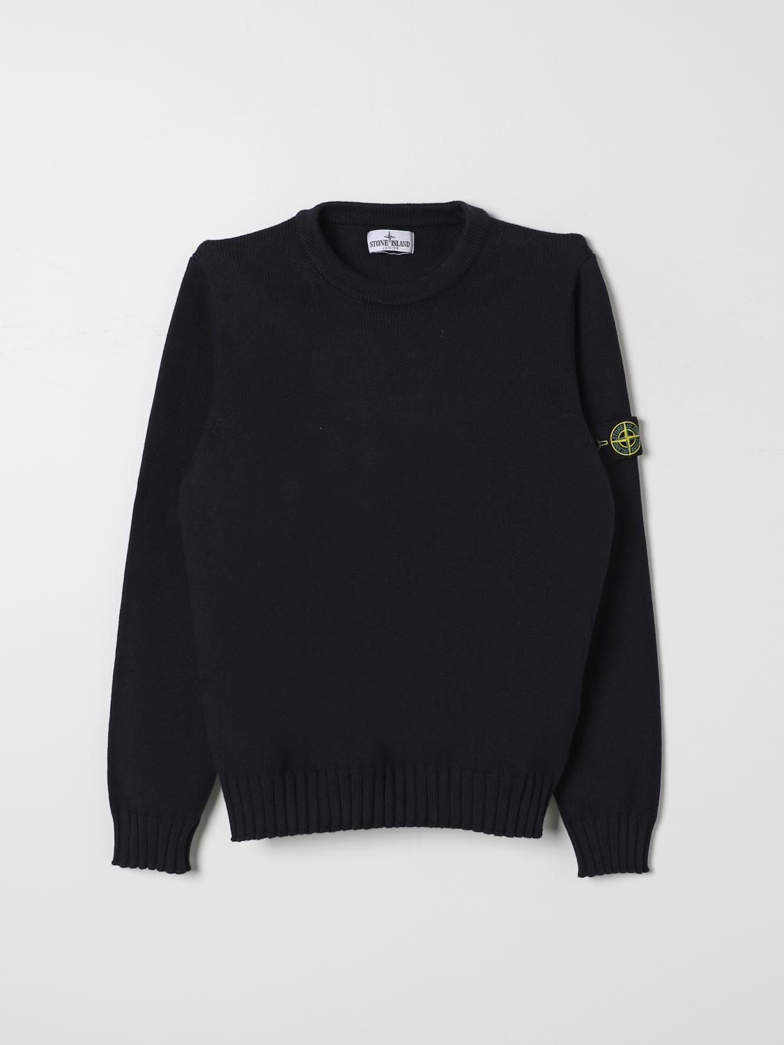 Stone Island Sweater Junior Kids Color Blue In Blau