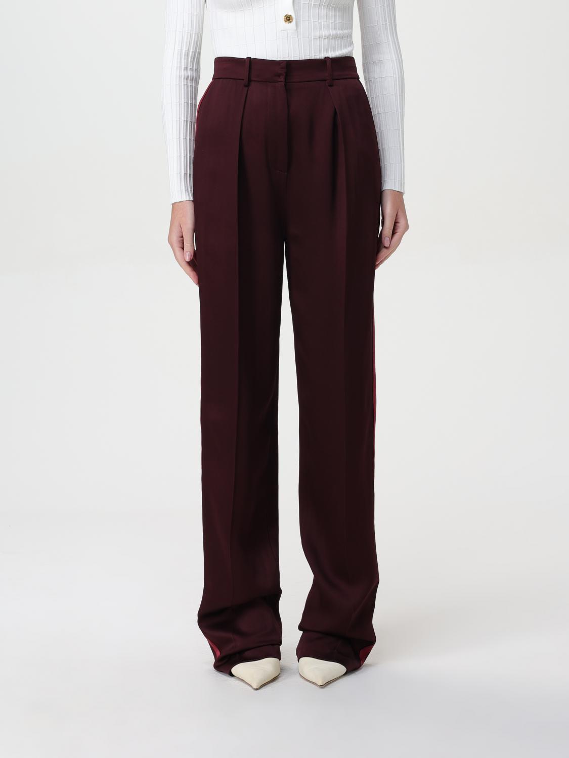 Elisabetta Franchi Pants Woman Color Burgundy In Burgunderrot