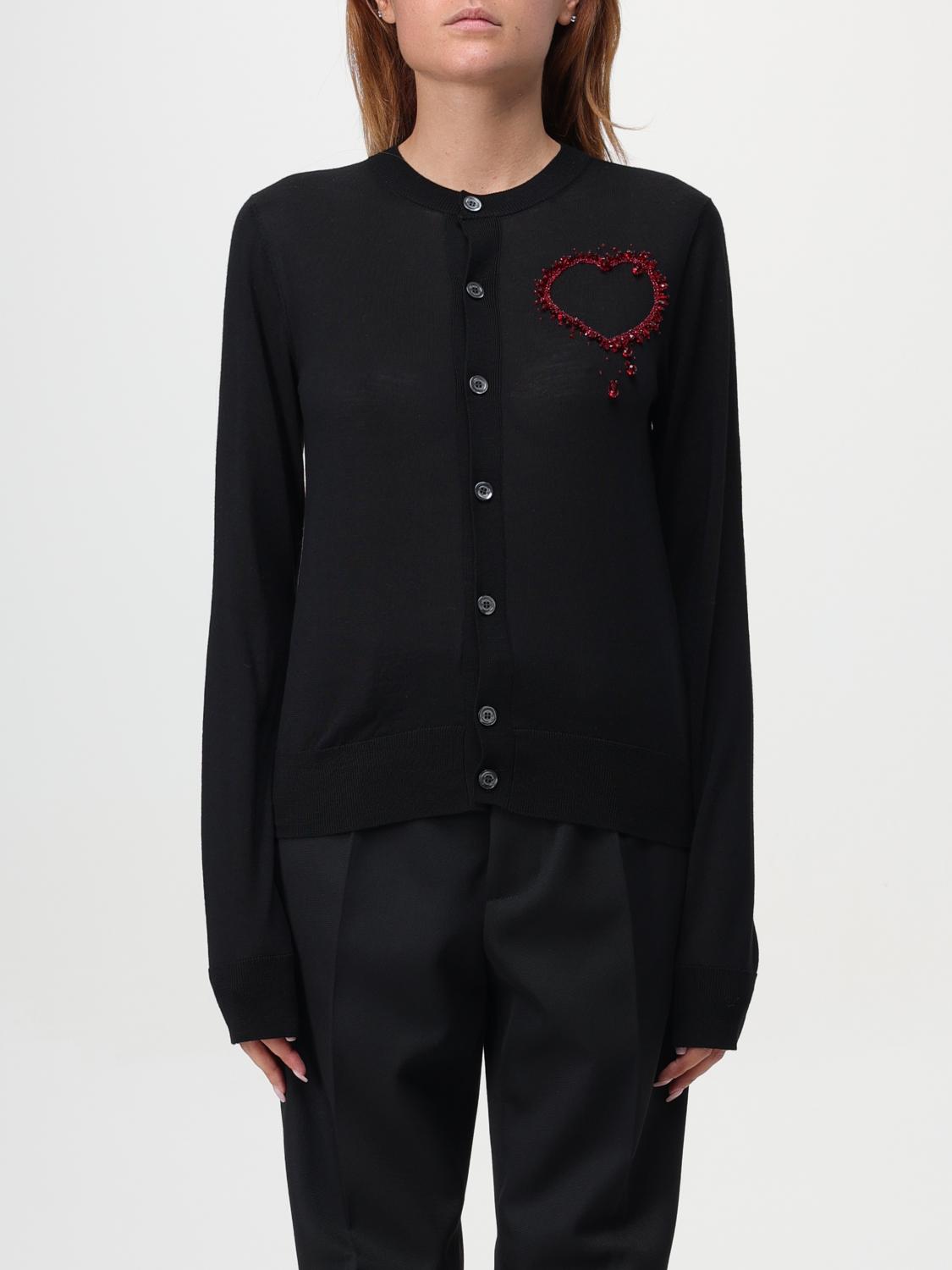 Dsquared2 Knitwear Heart Detail Long Sleeves In Schwarz