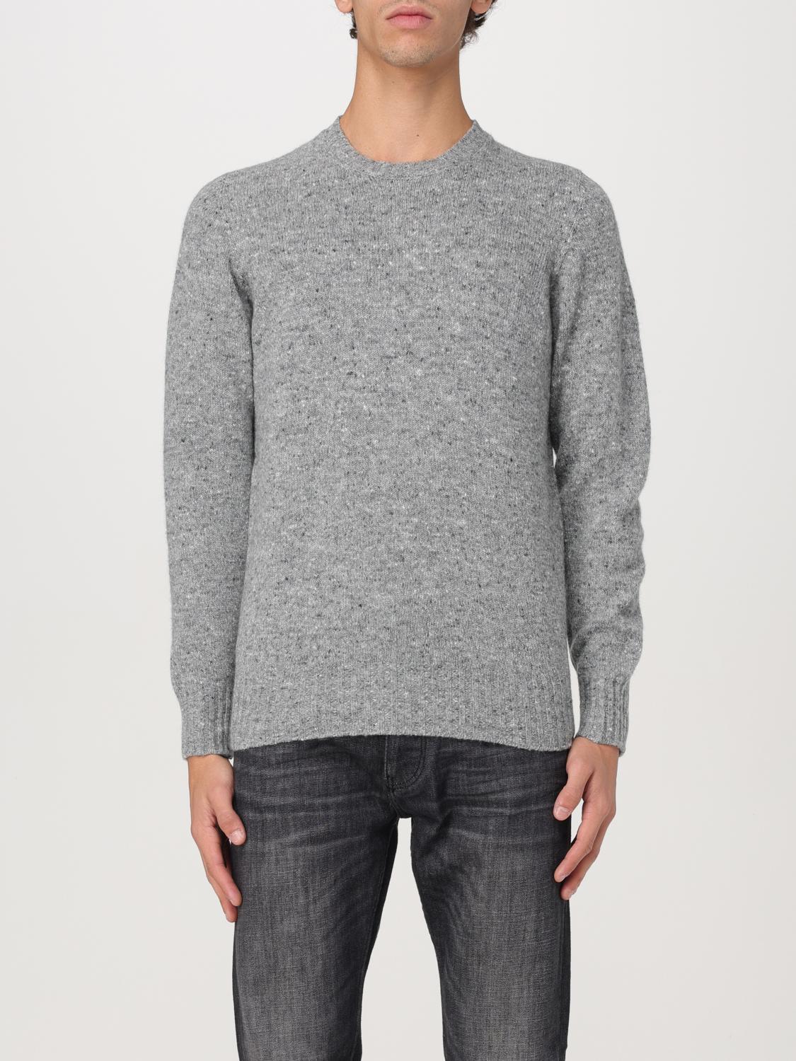 Drumohr Crew Neck Wool Sweater In Grau